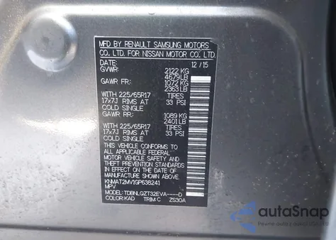 2016 Nissan Rogue Sv from USA, damaged, VIN KNMAT2MV1GP638241